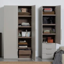 WOOOD Kledingkast Rens Grijs - 55x210x58 cm