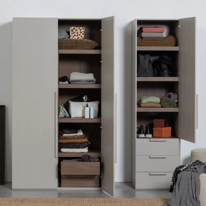 WOOOD Kledingkast Rens Grijs - 55x210x58 cm