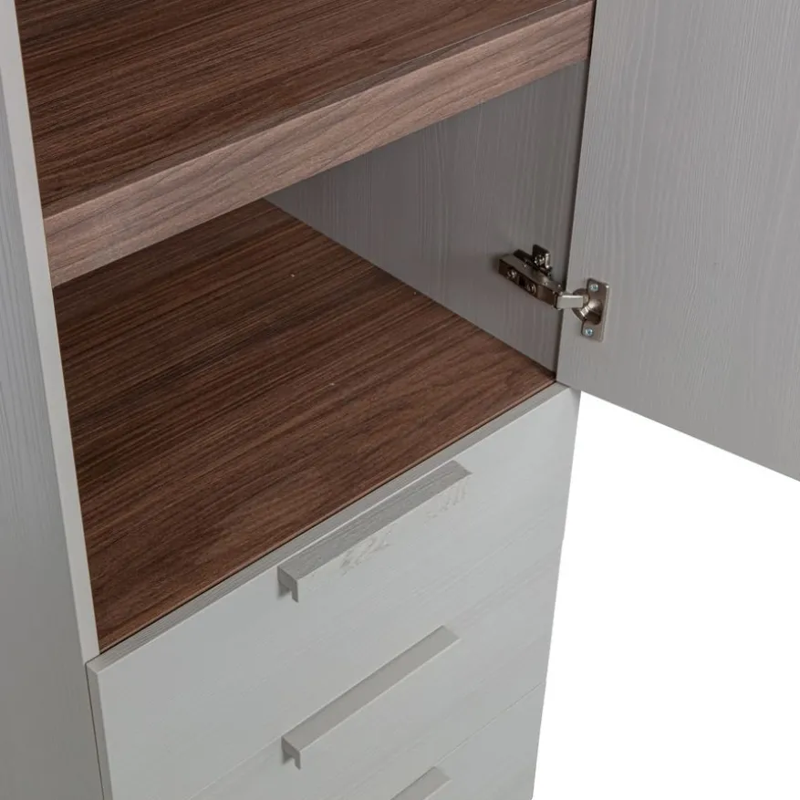 WOOOD Kledingkast Rens Grijs - 55x210x58 cm