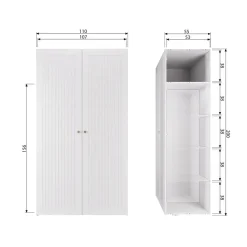 WOOOD Kledingkast Sipke Wit - 110x200x55 cm