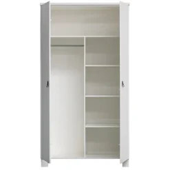 WOOOD Kledingkast Ties Wit - 111x202x55 cm