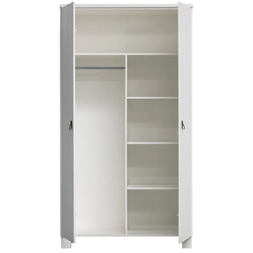 WOOOD Kledingkast Ties Wit - 111x202x55 cm