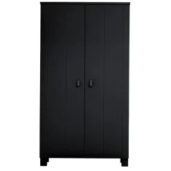 WOOOD Kledingkast Ties Zwart - 111x202x55 cm