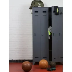 WOOOD Lockerkast Stijn Grijs - 103x187x40 cm