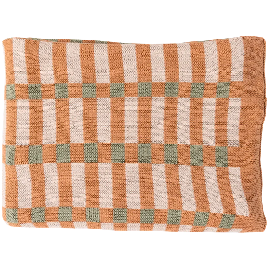 WOOOD Plaid Vola Groen / Oranje - 130x170 cm