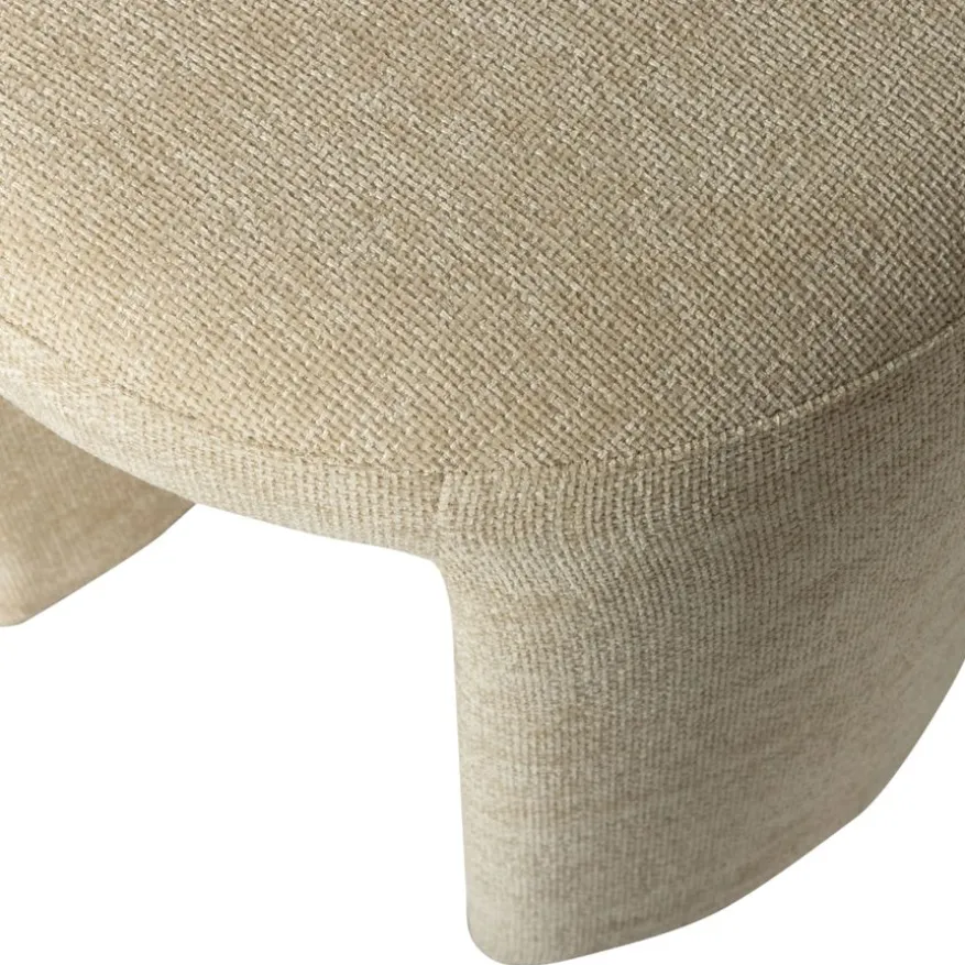 WOOOD Poef Charlie Beige - Ø 45 cm