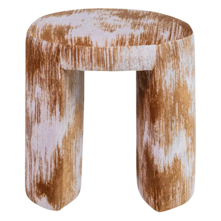 WOOOD Poef Charlie Karamelbruin - Ø 45 cm