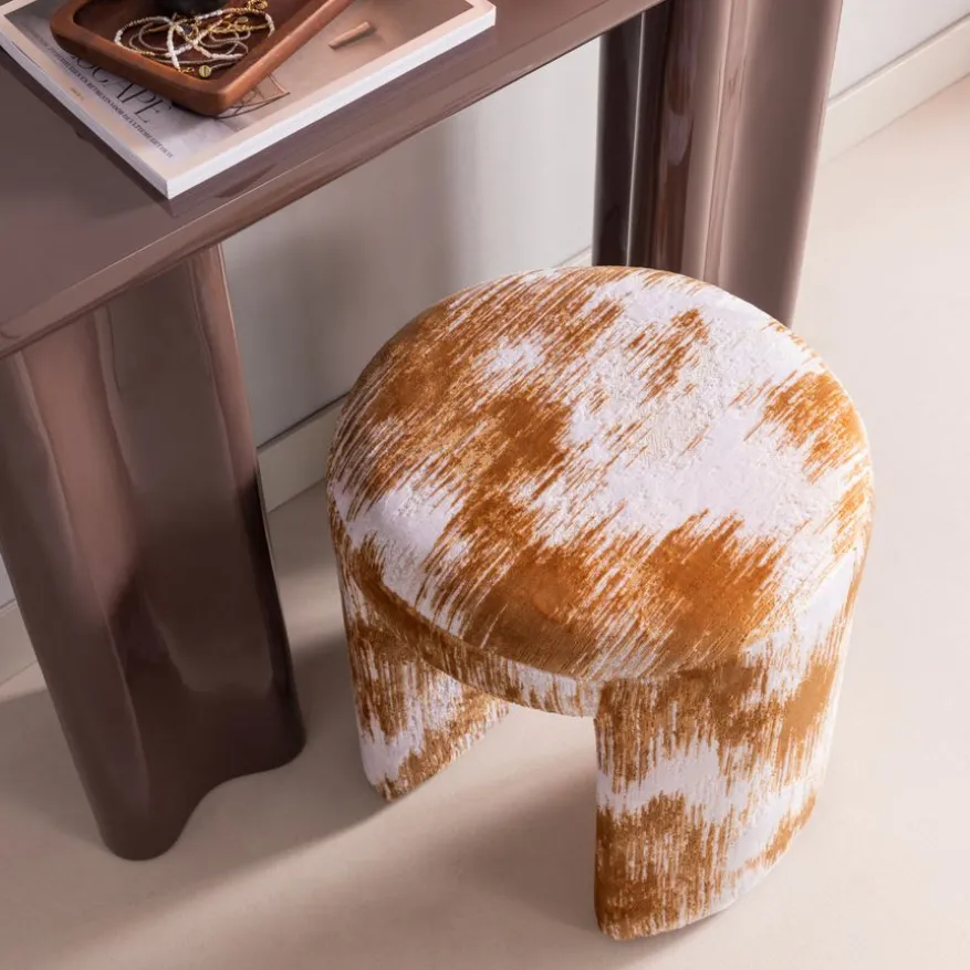 WOOOD Poef Charlie Karamelbruin - Ø 45 cm