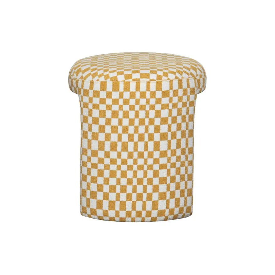 WOOOD Poef Charlie Oker - Ø 45 cm