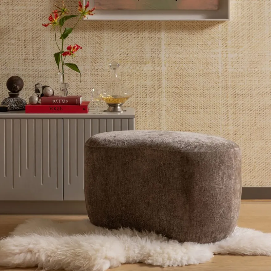 WOOOD Poef Popular Taupe - 73x51 cm