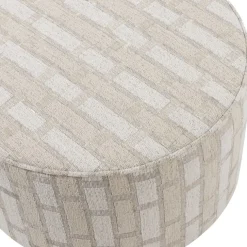 WOOOD Poef Sarli Naturel / Beige - Ø 60 cm
