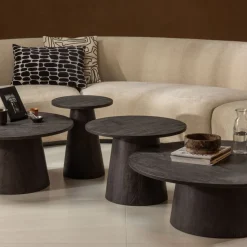 WOOOD Salontafel Maan Donkerbruin - Ø 100 cm