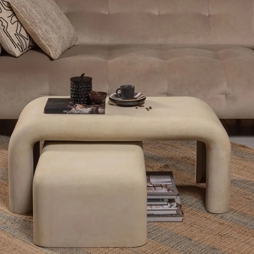 WOOOD Salontafel Stani Naturel - set 2 stuks