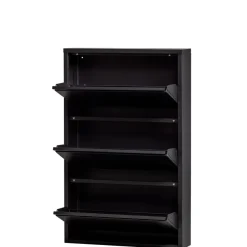 WOOOD Schoenenkast Sabine Zwart - 66x103x16 cm