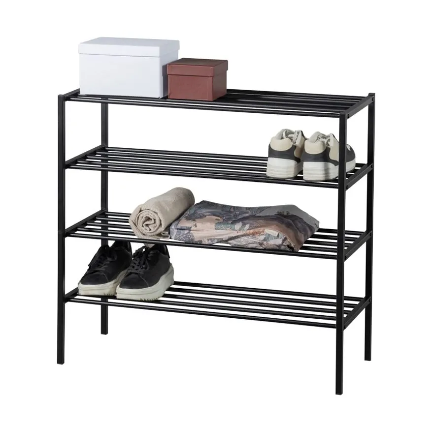 WOOOD Schoenenrek Ferro Zwart - 85x80x35 cm