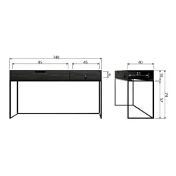 WOOOD Sidetable Silas Zwart - 140x74x40 cm