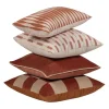 WOOOD Sierkussen Zena Roze / Roestbruin - set 4 stuks