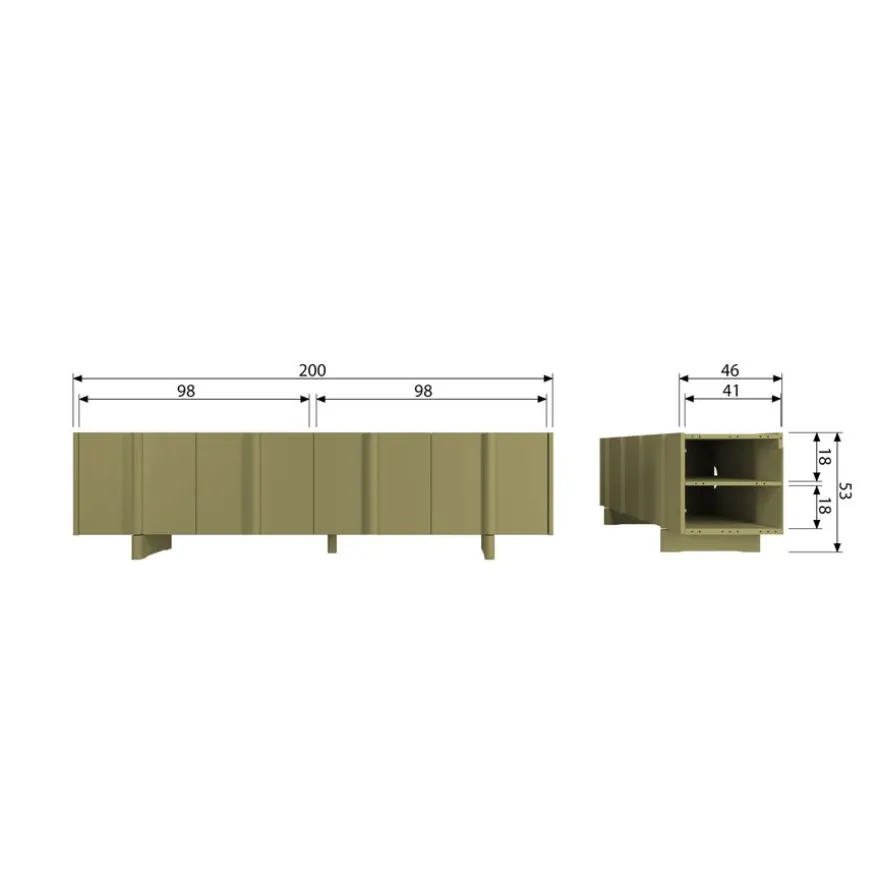 WOOOD TV-meubel Basu Moss - 200x53x46 cm