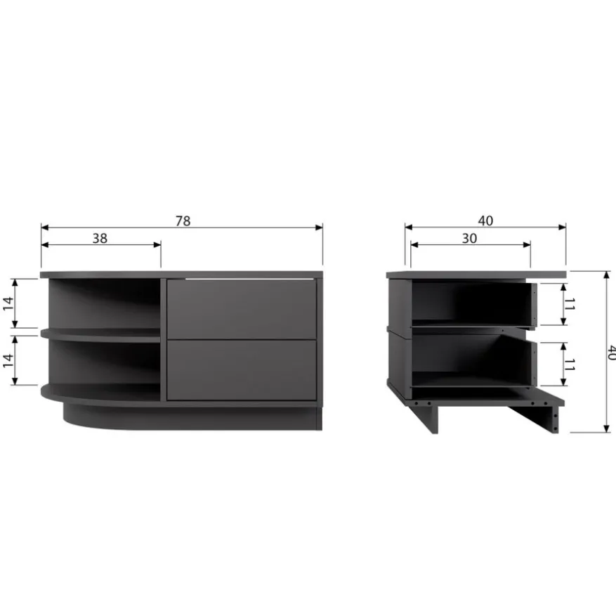 WOOOD TV-meubel Finca Zwart - 78x40x40 cm