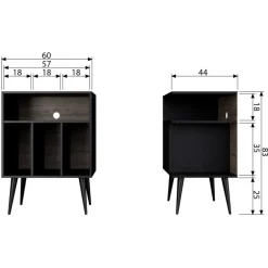 WOOOD TV-meubel James Zwart - 60x83x44 cm