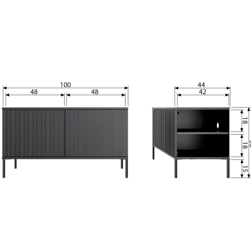 WOOOD TV-meubel New Gravure Bruin - 100x56x44 cm