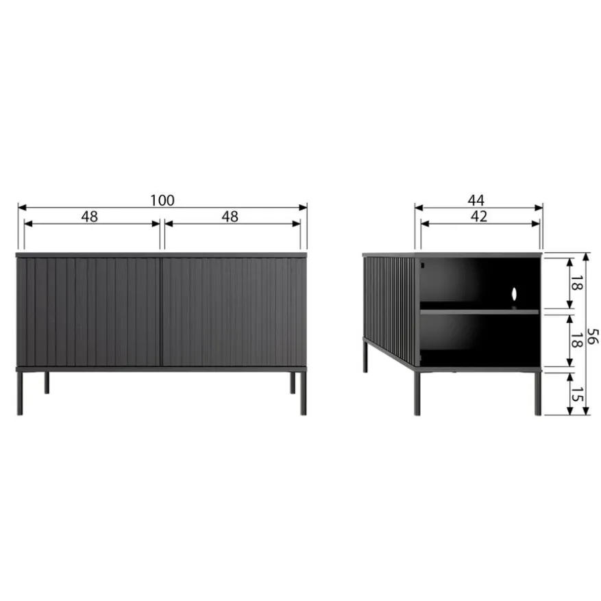 WOOOD TV-meubel New Gravure Dust - 100x56x44 cm