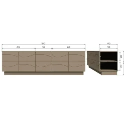WOOOD TV-meubel Teo Mud - 180x52x40 cm