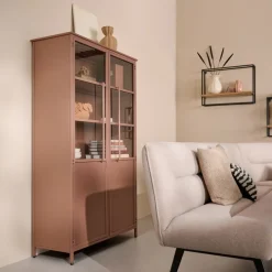 WOOOD Vitrinekast Exhibit Tan - 99x170x44 cm