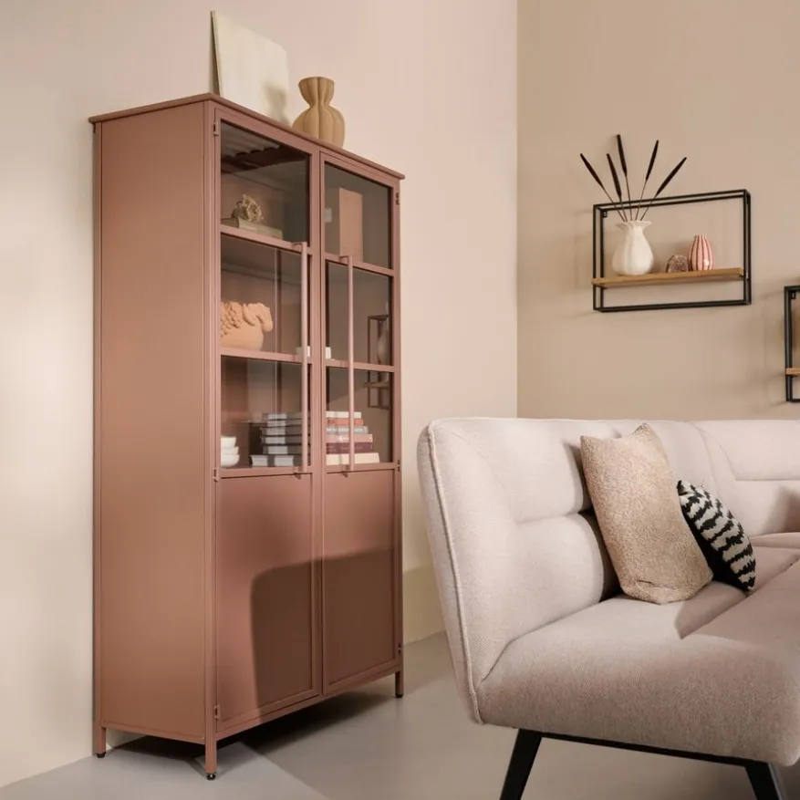 WOOOD Vitrinekast Exhibit Tan - 99x170x44 cm