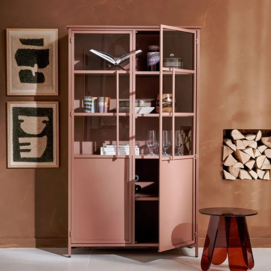 WOOOD Vitrinekast Exhibit Tan - 99x170x44 cm
