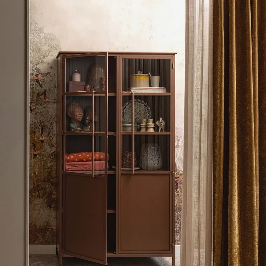 WOOOD Vitrinekast Exhibit Tan - 99x170x44 cm