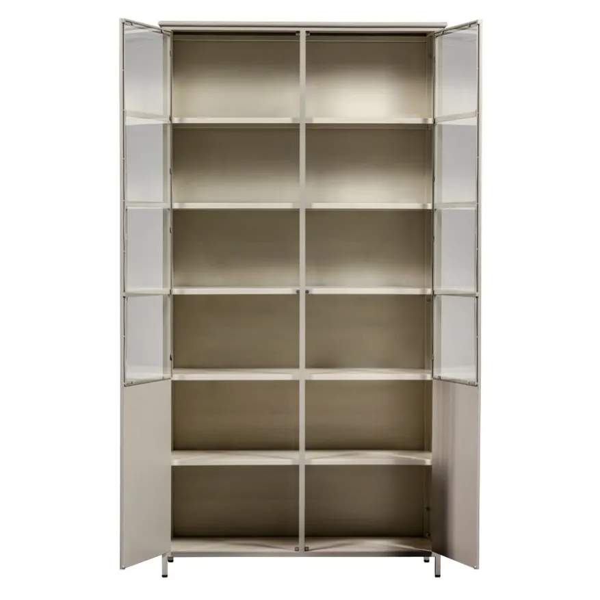 WOOOD Vitrinekast Exhibit XL Zand - 99x200x44 cm