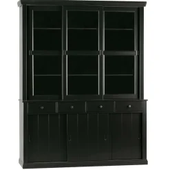 WOOOD Vitrinekast Lagos Zwart - 166x214x48 cm