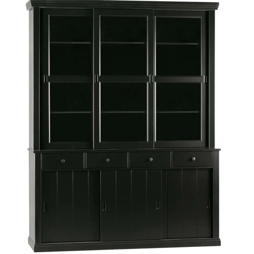 WOOOD Vitrinekast Lagos Zwart - 166x214x48 cm