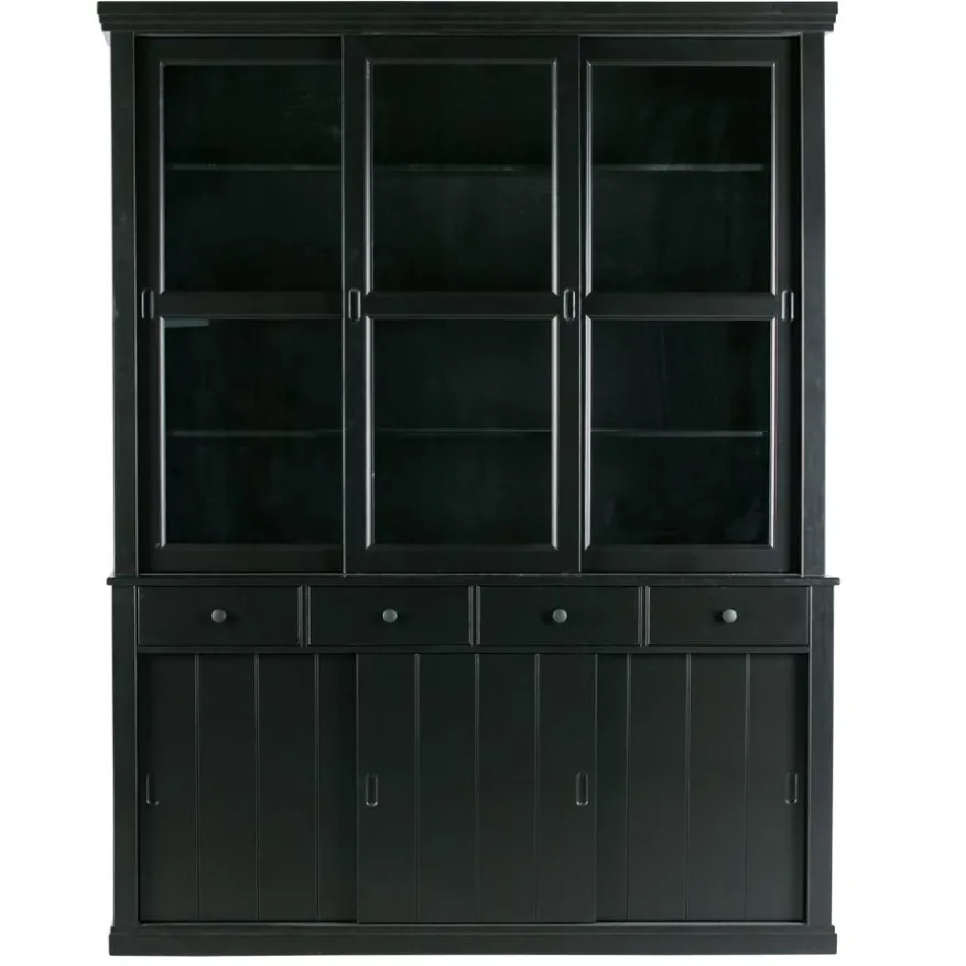 WOOOD Vitrinekast Lagos Zwart - 166x214x48 cm