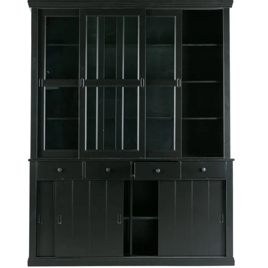 WOOOD Vitrinekast Lagos Zwart - 166x214x48 cm