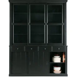 WOOOD Vitrinekast Lagos Zwart - 166x214x48 cm