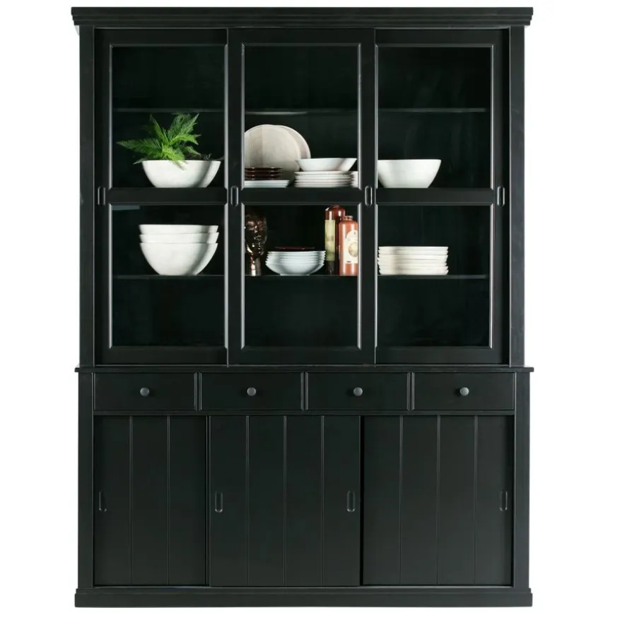 WOOOD Vitrinekast Lagos Zwart - 166x214x48 cm