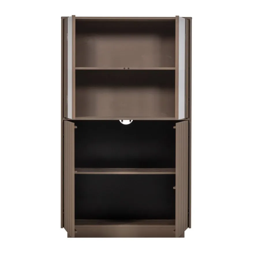 WOOOD Vitrinekast Nova Truffel - 102x172x40 cm
