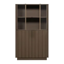 WOOOD Vitrinekast Nova Truffel - 102x172x40 cm