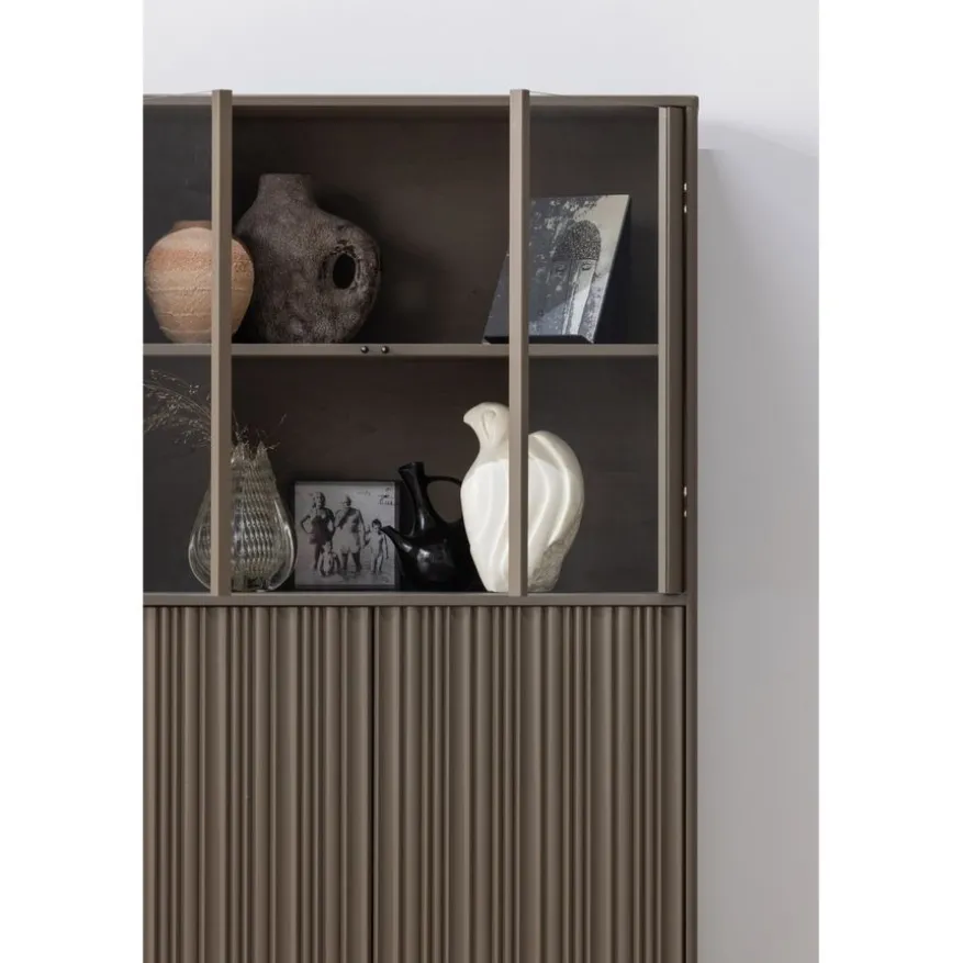 WOOOD Vitrinekast Nova Truffel - 102x172x40 cm