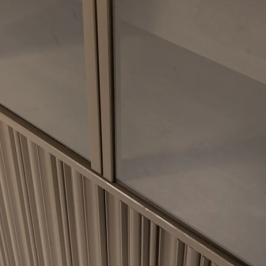 WOOOD Vitrinekast Nova Truffel - 102x172x40 cm