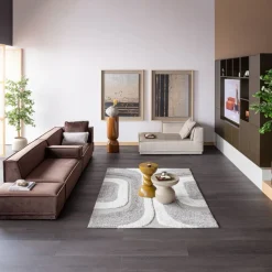 WOOOD Vloerkleed Moro Grijs / Wit - 170x240 cm