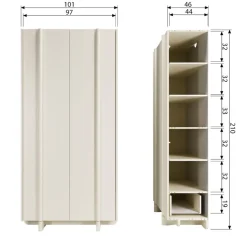 WOOOD Wandkast Basu Dust - 101x210x46 cm