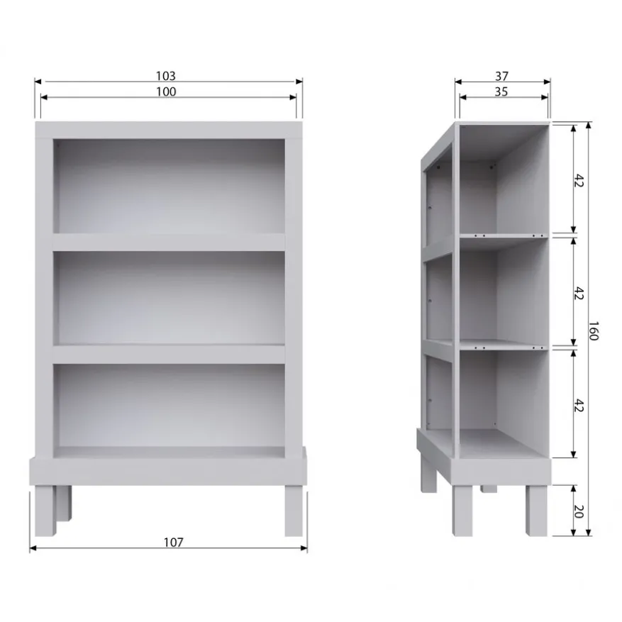WOOOD Wandkast Bonk Mist - 107x160x39 cm