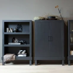 WOOOD Wandkast Bonk Zwart - 107x160x39 cm