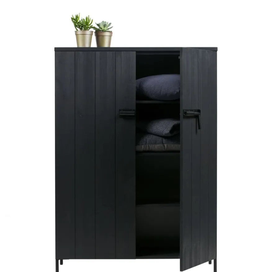 WOOOD Wandkast Bruut Zwart - 100x140x41 cm