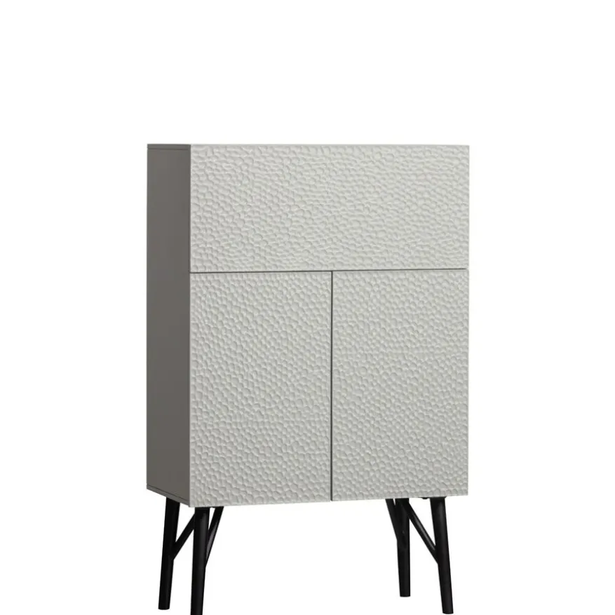 WOOOD Wandkast Carved Greige - 90x146x46 cm