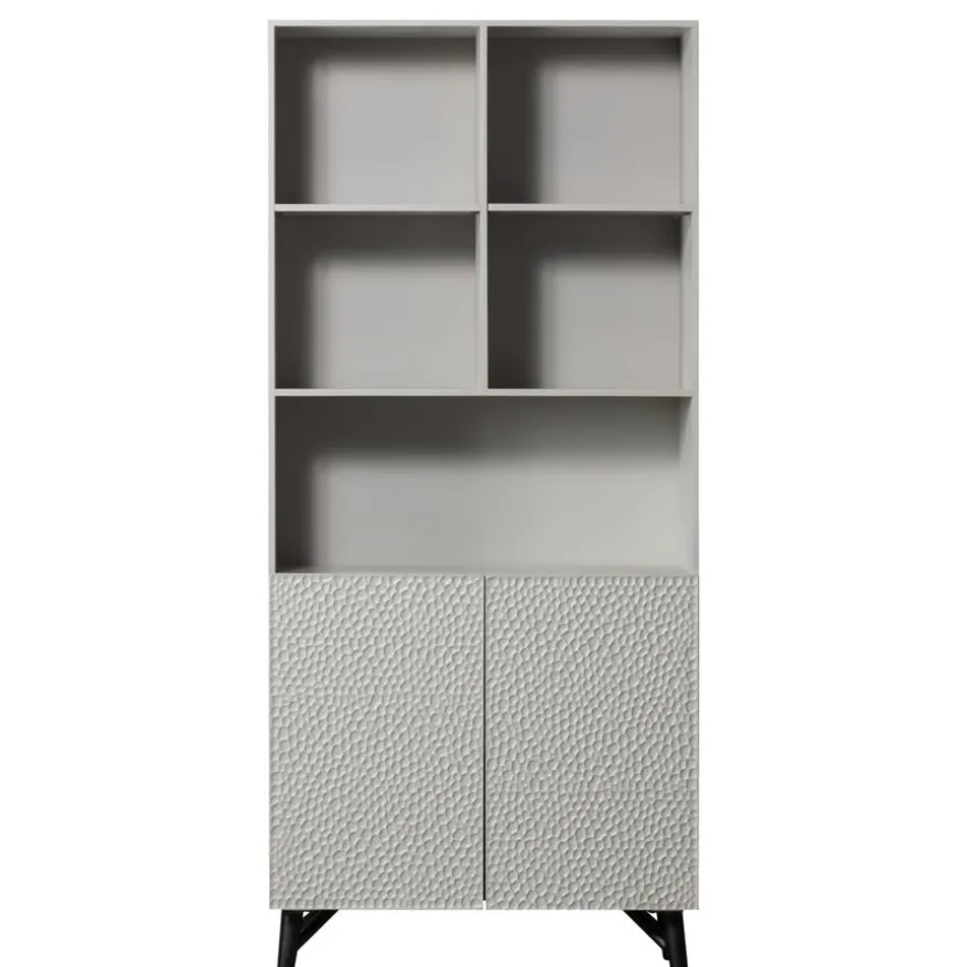 WOOOD Wandkast Carved Greige - 90x200x37 cm