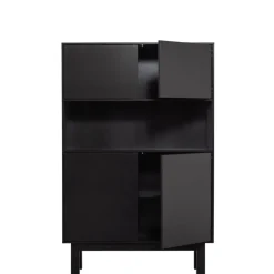 WOOOD Wandkast Finca Zwart - 110x170x40 cm